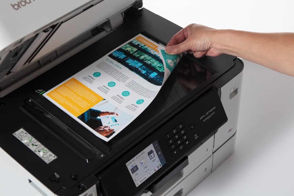 Brother MFCJ5740DW | Multifunzione Inkjet a colori con stampa A4/A3 | Due cassetti da 250 fogli cad e ADF da 50 | Touchscreen 8.8 Cm | USB, LAN, WiFi | Colore Bianco | Cartucce incluse da 550 pag