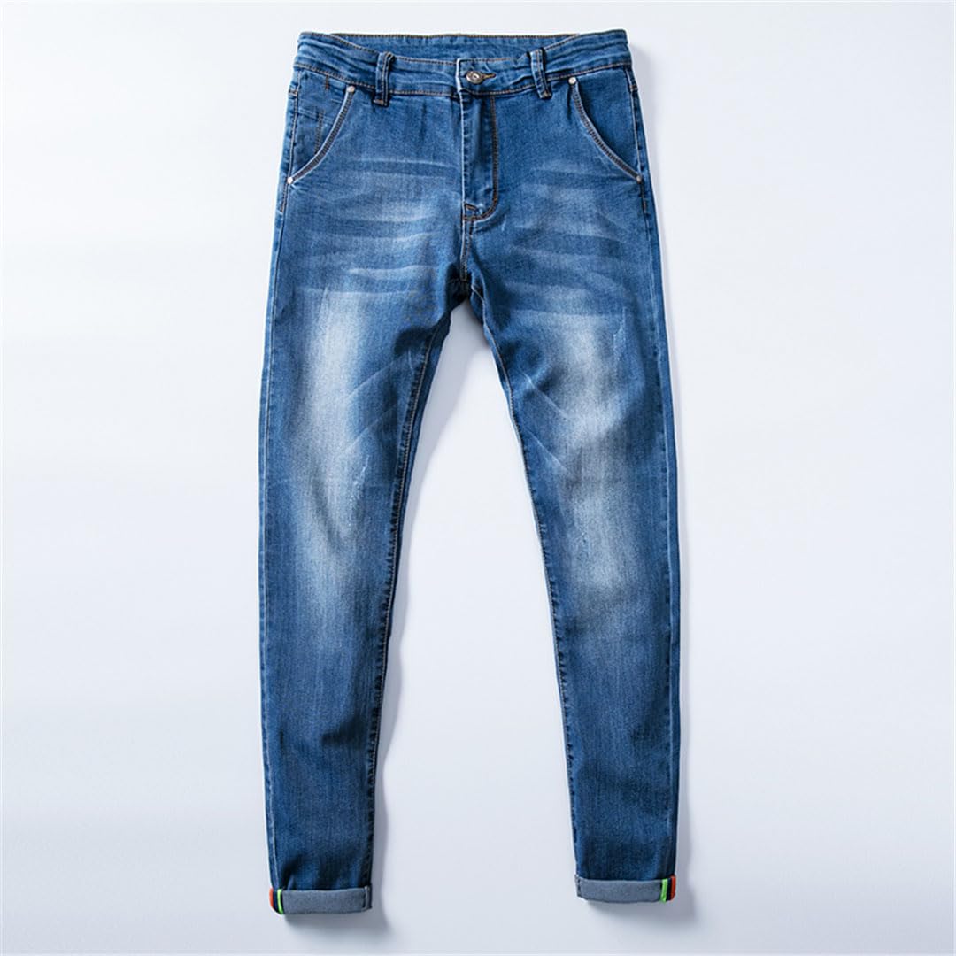 Vogrtcc Pantaloni in Denim Slim Casual da Uomo in Cotone