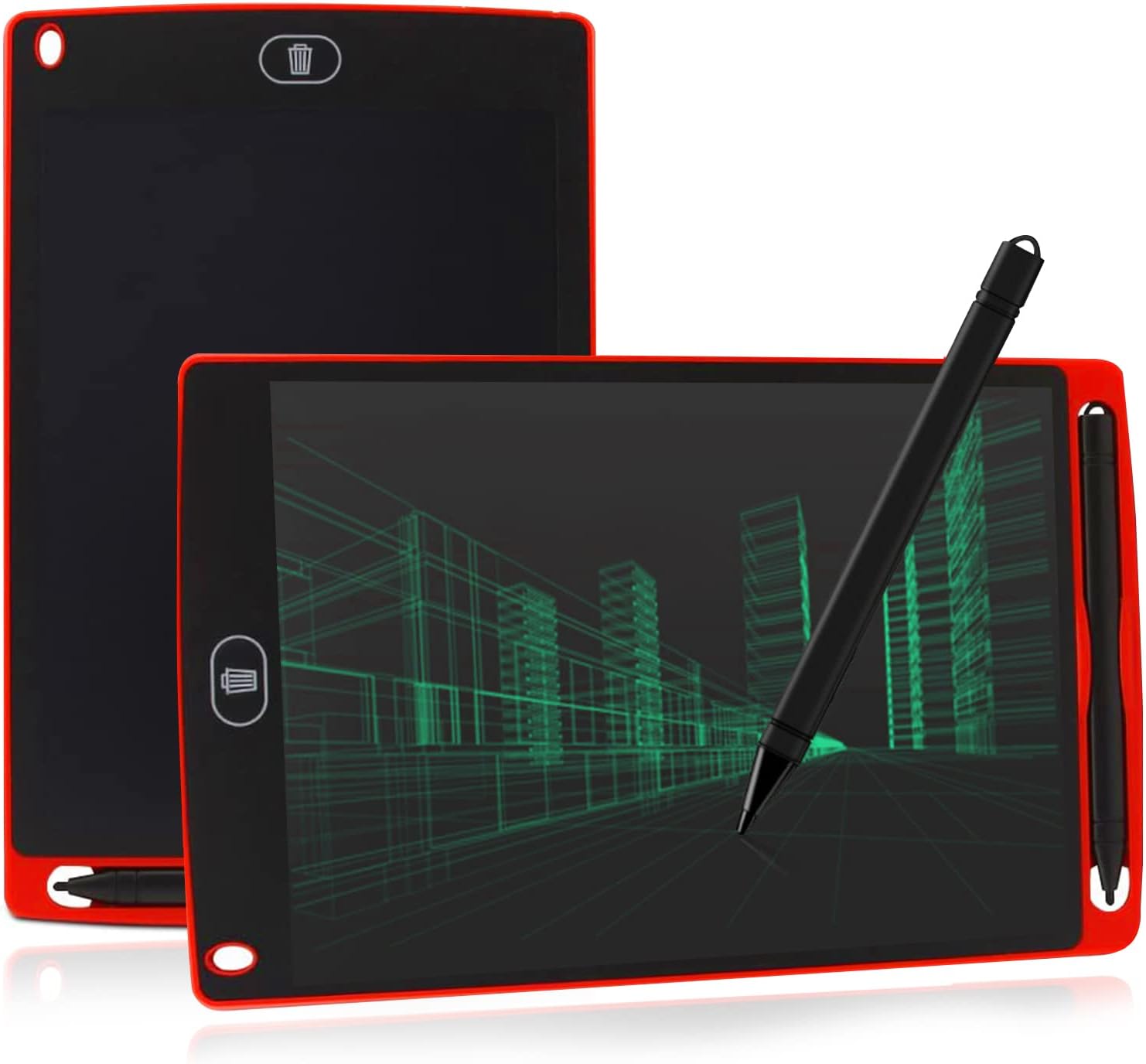 Beauenty LCD Writing Tablet Doodle Board Electronic Toy 8.5 Inch Colorful LCD Writing Board Electronic Tablet Writing Children's Early Education LCD Erasable Drawing Pad Reusable Writing Pad (Red)
