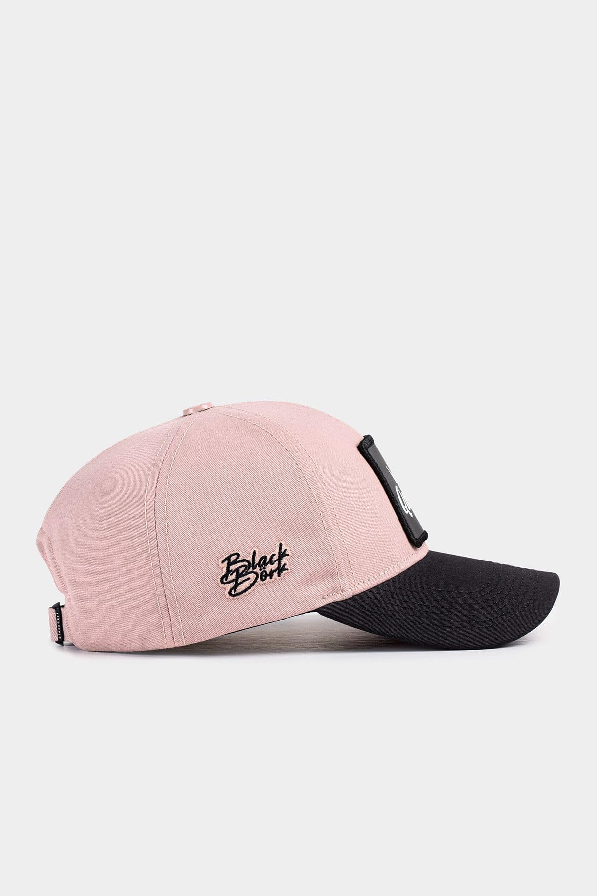 Gorra de Béisbol Premium Seis Paneles Negro - Salmón con Parche Queen