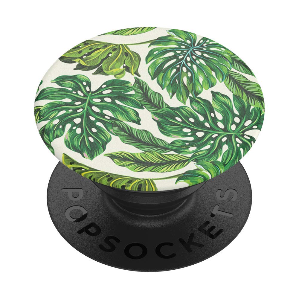 PopSockets: PopGrip - Expanding Stand and Grip with a Swappable Top for Smartphones and Tablets - Monstera Deliciosa, Water proof