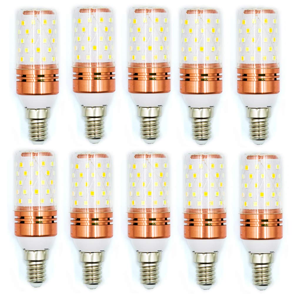 Sister-A Candle LED Bulb E14 Base 12W AC220V LED Filament Lamp Saving Bombillas for Chandelier Indoor Home Lighting 3 Colors in 1 (White,Warm White, Yellow)