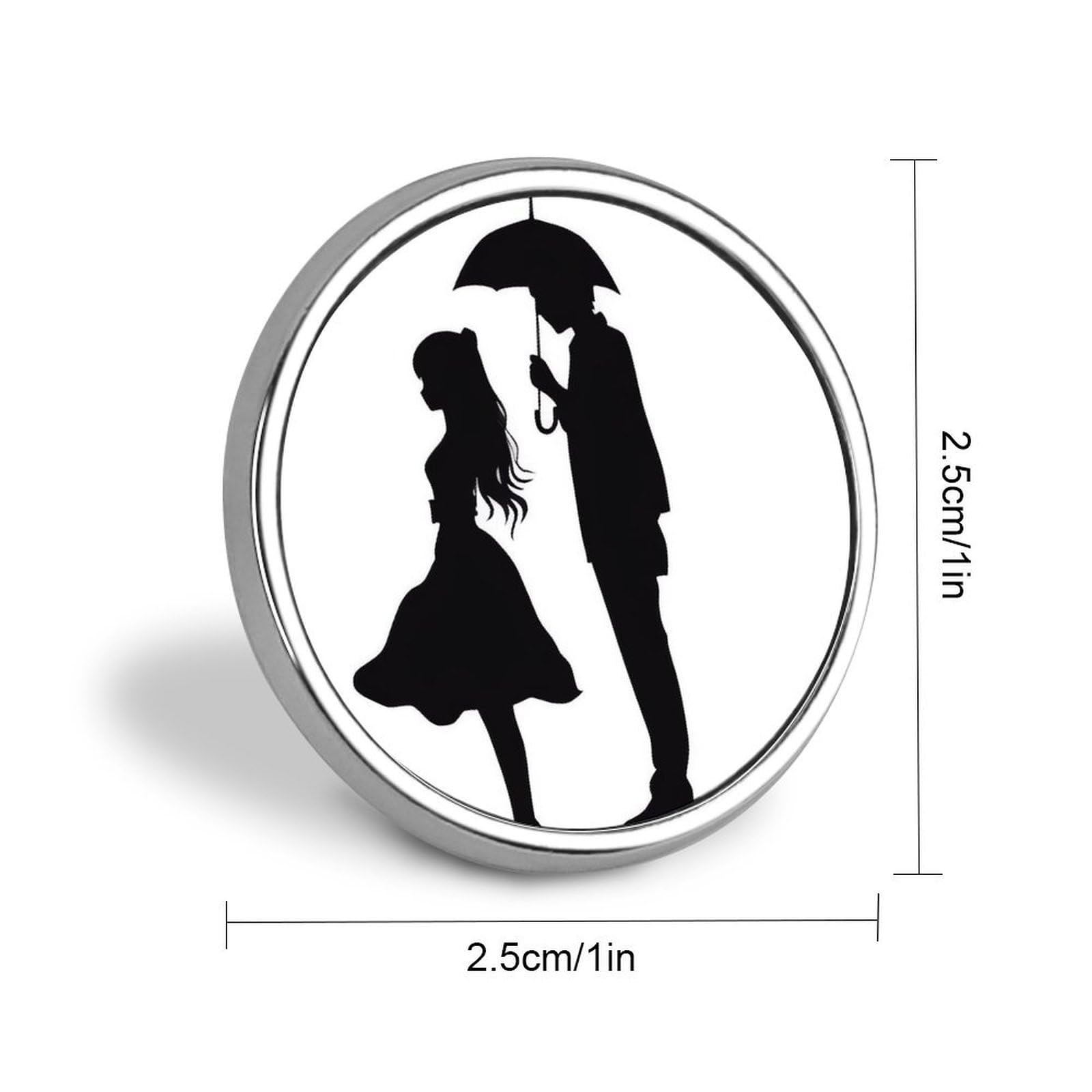 Aluminium Alloy Round Badge Brooch Pins for Men Anime Lovers Silhouette Brooches Elegant Pin for Women Fashion Button Badges Brooch Badge for Hats Jackets Shirts