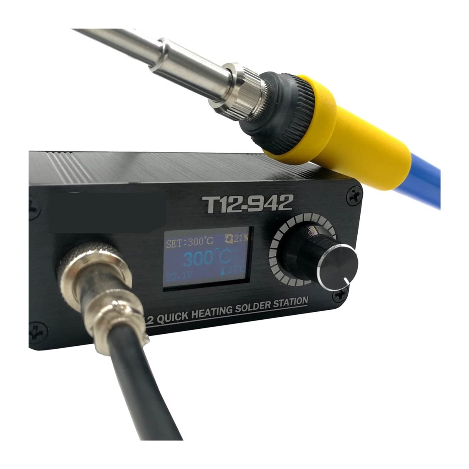 T12-942 lutownicza stacja narzędzia elektryczne spawanie Iron Tips kontroler temperatury z uchwytem 907,Precyzyjna kontrola(SET2,White handle)