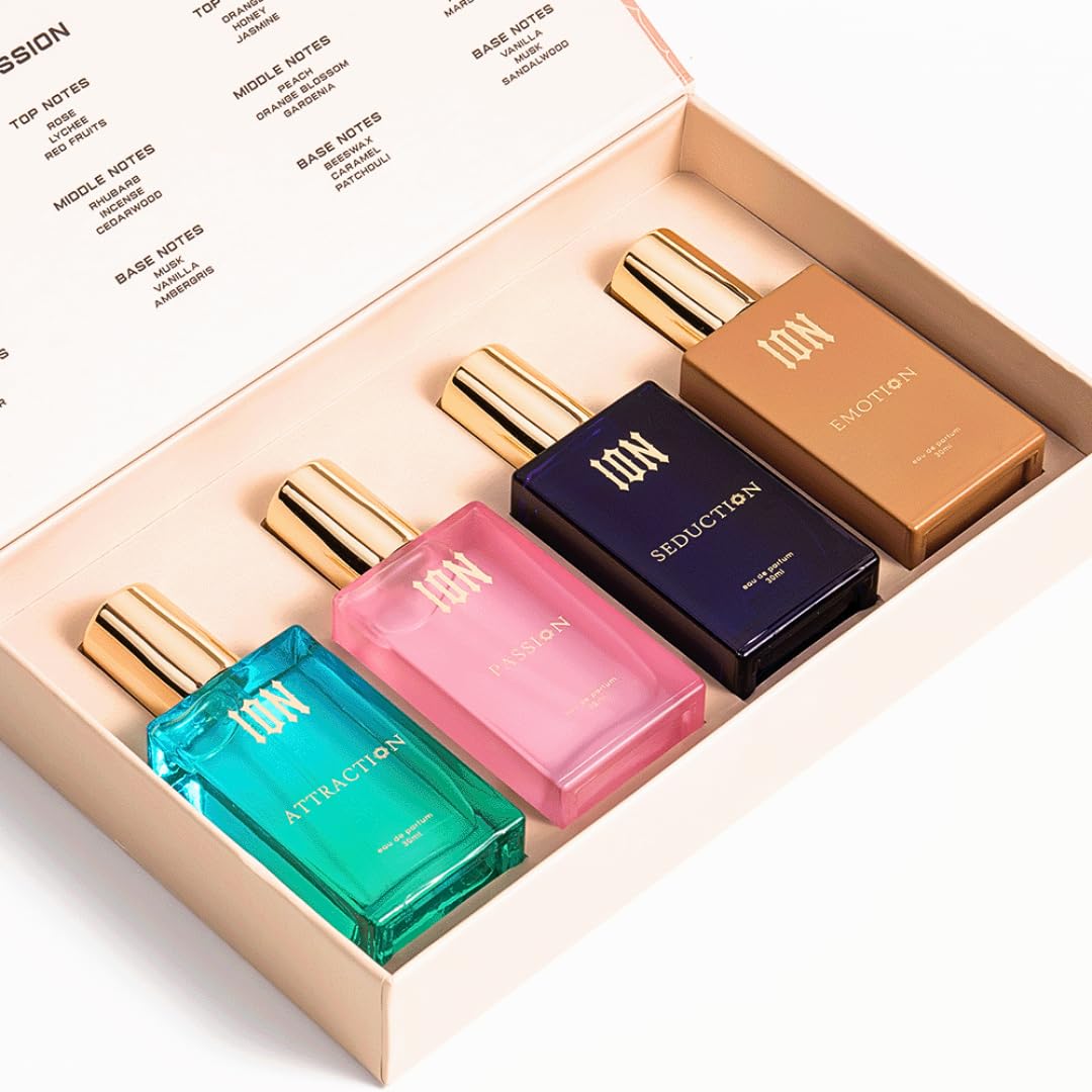ION Exclusive Fragrances for Women - 120ml (4x30ml) Eau de Parfum | Long lasting Perfume Set | Fresh, Floral, Fruity & Tropical Notes | Travel-Friendly | Gift for Women-image-36