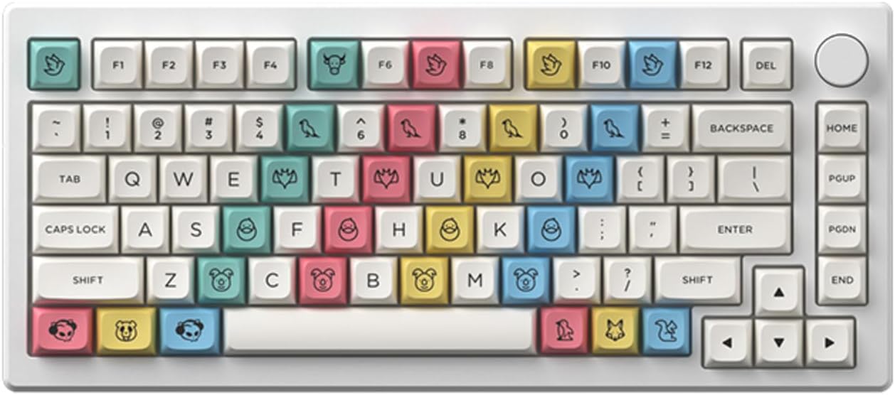 Akko Cream Keycaps Set with MDA Profile DoubleShot Keycap, 282 Keys