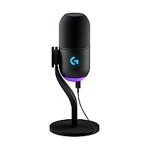 Logitech G Yeti GX Dynamic Microfono a condensatore RGB per gaming con LIGHTSYNC, microfono USB per streaming, supercardioide, Plug and Play USB per PC, Mac – Nero