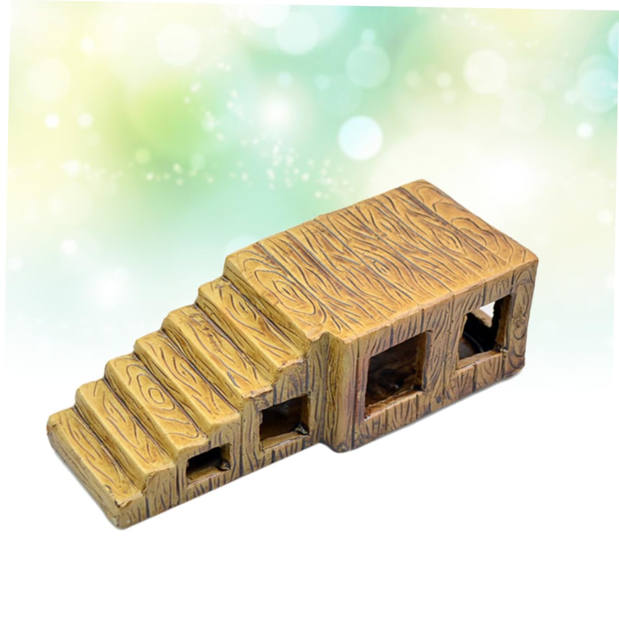 WOONEKY Plataforma de Cerámica para Tortugas Acuáticas Escalera, Decoracion Terrario Ecológica y Fácil de Limpiar para Peceras y Acuarios