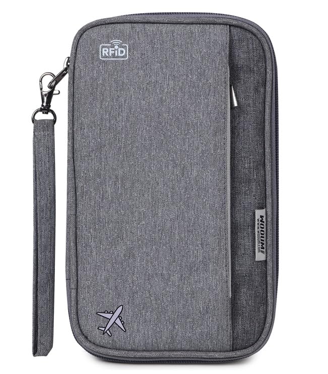 Wooum Passport Case Pouch Bag Holder with Document, Card, Boarding Pass Organizer Holder Passport Organizer case with Handle & RFID