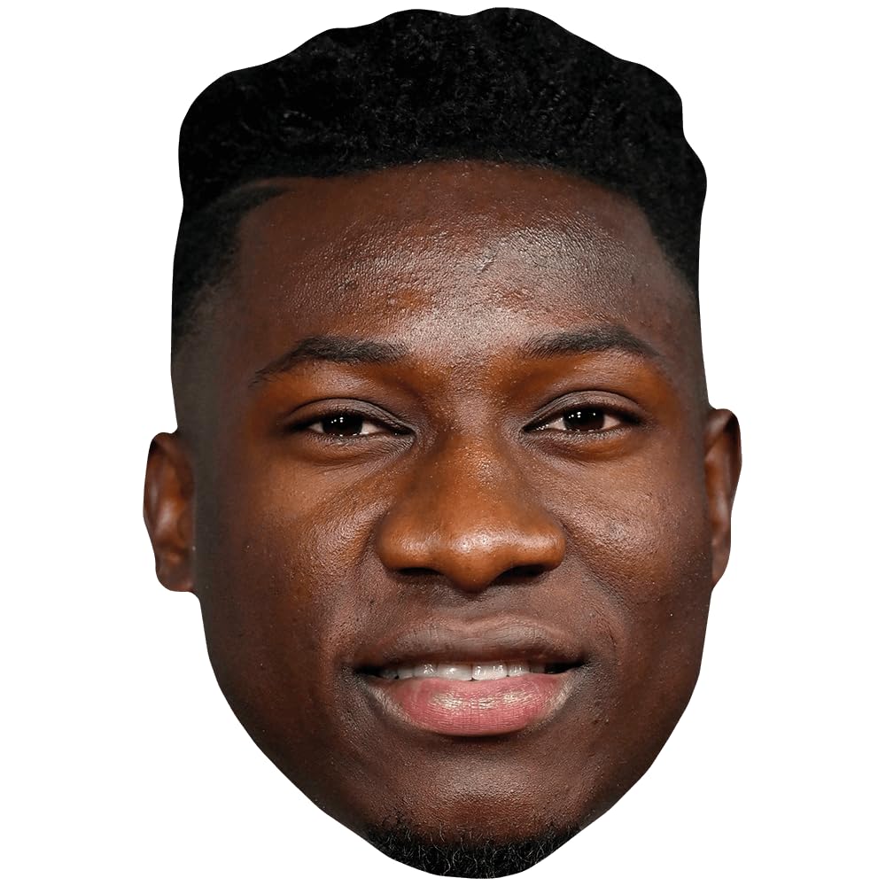 Celebrity Cutouts Lifelike Andre Onana (Smile) Celebrity Mask, Flat Card Face, Fancy Dress Mask