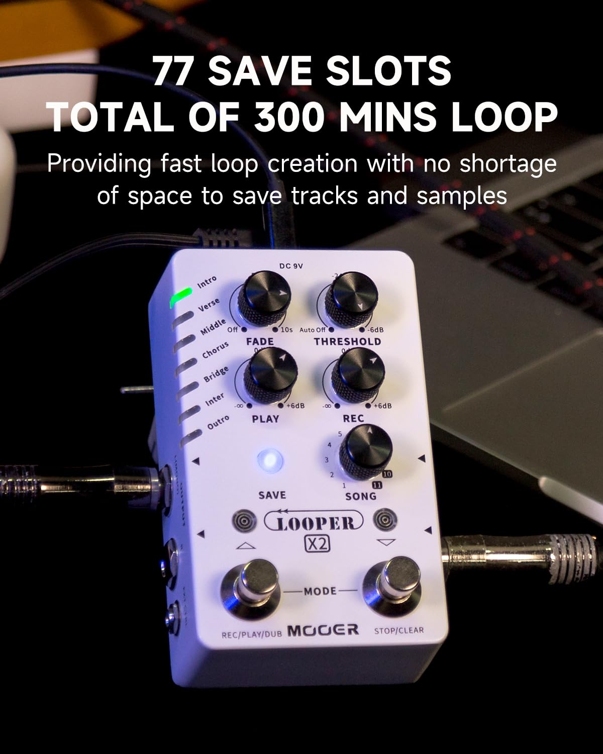 ギター MOOER Looper X2 Amazon | MOOER Looper X2ステレオエレキギターループペダル、ベース