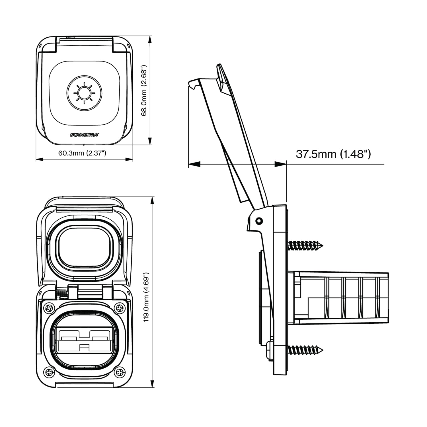 Scanstrut SC-V-S1 Ventura Serie Anderson 50A Solaranschluss