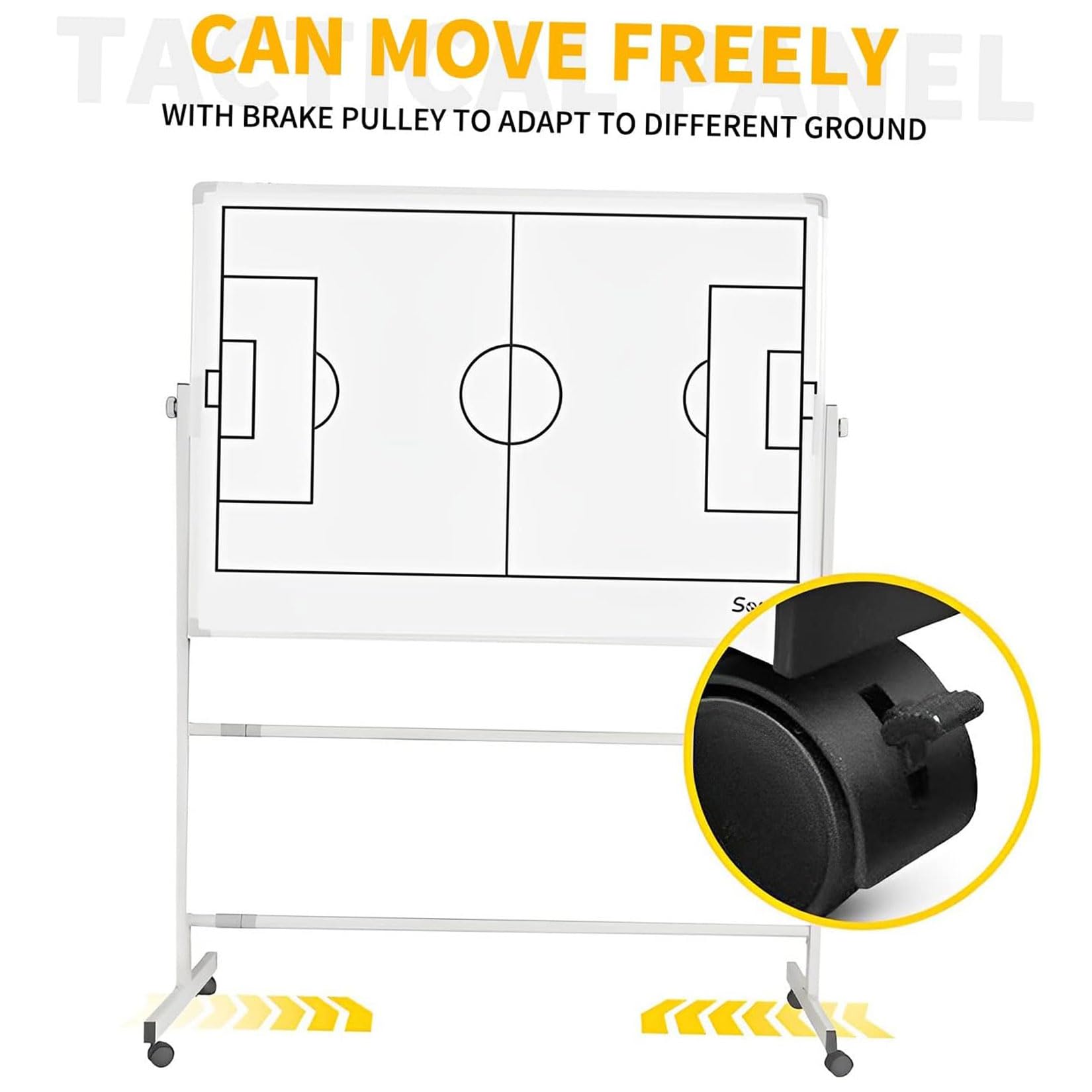 esmen Tableau Blanc de Football à roulettes pour entraîneurs, Grand Tableau Tactique de Football Professionnel, Utilisation Double Face, équipement d'entraînement avec Support esmen Tableau Blanc de Football à roulettes pour entraîneurs, Grand Tableau Tactique de Football Professionnel, Utilisation Double Face, équipement d'entraînement avec Support