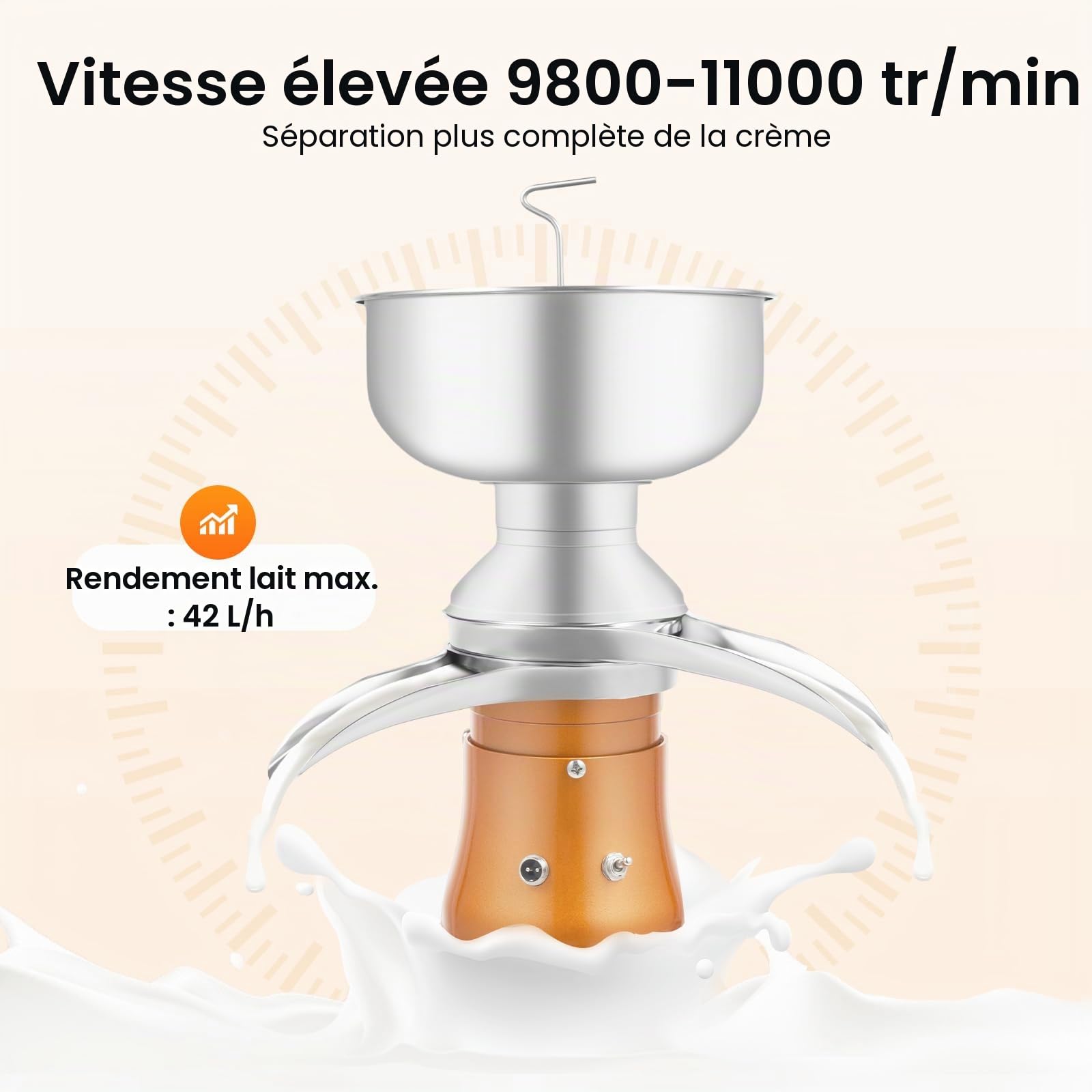 50 L/H Centrifugeuse à lait électrique Séparateur de crème de lait 30 W 220 V