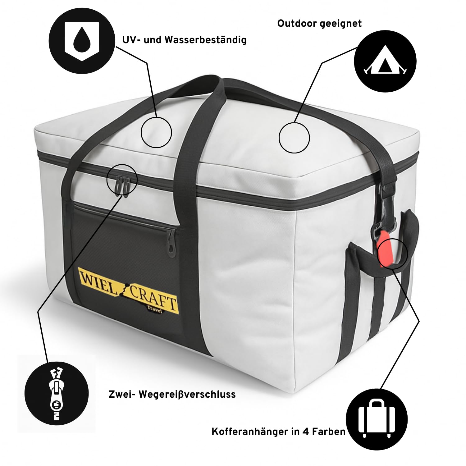 4 Borse Box da Tetto, Idrorepellenti, 70L per Borsa