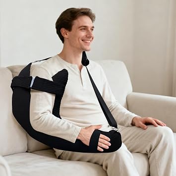 Rotator Cuff Pillow, Removable Shoulder Support Pillow for Frozen Shoulder Relief, Post Arm Surgery Recovery Supplies, Broken Arm Cushion for Pain Relief and Side Sleeping, Black