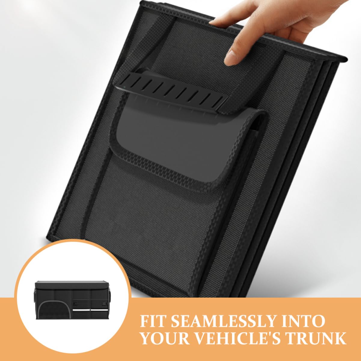 Organizer Bagagliaio Auto Pieghevole con Coperchio Oxford Nero