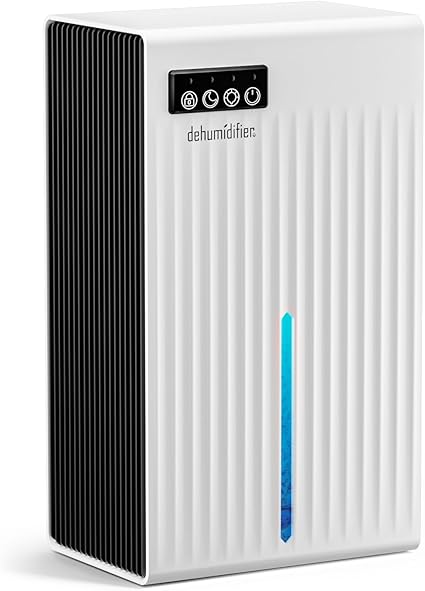 Dehumidifier for Home, 95 OZ Water Tank, (1000 sq.ft) Dehumidifiers for Bathroom Bedroom Basement RV with Drain Hose, Auto Shut Off White