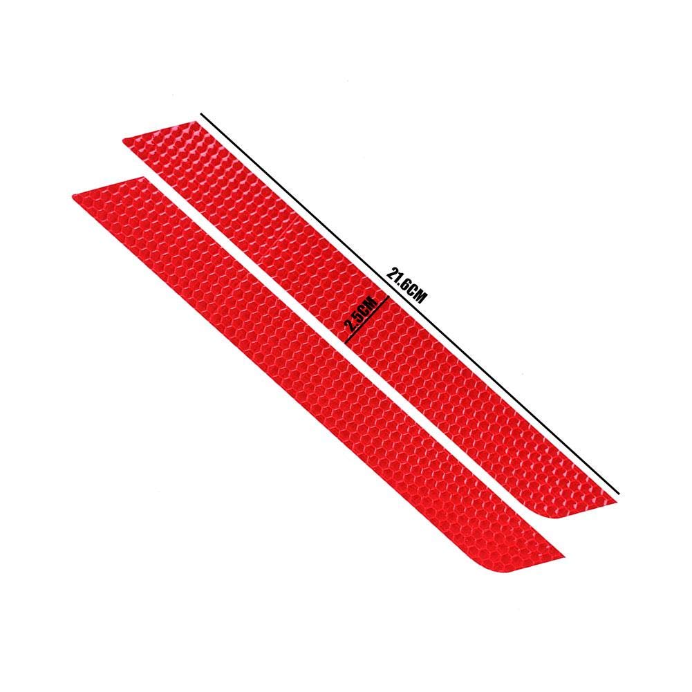 Moto 4 Rossi Per Portiere Auto - Sicurezza Notturna 9.3x2.5cm Adesivi Catarifrangenti - Foto 2