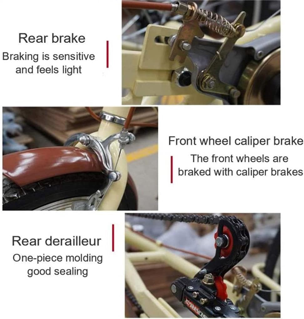 Three Wheel Bike 16 Inch Tricycle for Men & Women Seniors Rear Brake Cruise Bike Bicycles with Large Basket 3 Wheels Adult Tricycle for Shopping Cargo Bike Cycling Pedalling