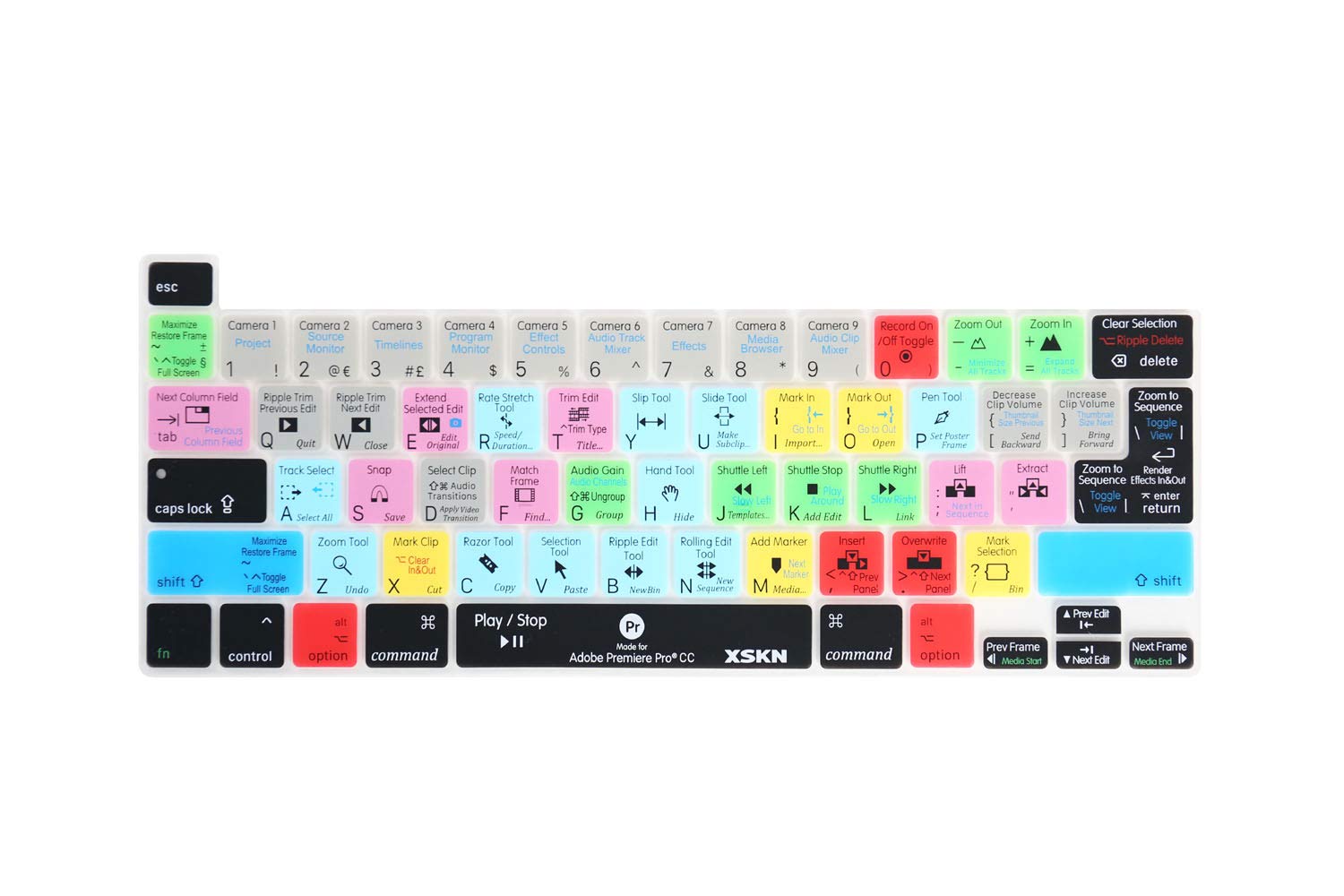 Copritastiera In Silicone Per MacBook Pro - Scorciatoie Premiere Pro, Layout US/ANSI, Modelli 2019+ - Foto 3