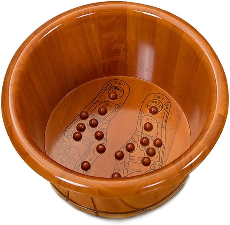 Wooden Footbath,Oak Foot Bath Barrel, Household Thickened Wooden Foot Massage Foot Bath Barrel Foot Spa Household Wash Ba(Foot Bath Without Cover)