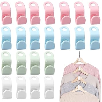 100Pcs Clothes Hanger Connector Hooks,Super Space Saving for Closet Heavy Duty Cascading Hanger Extender Hooks Plastic Closet Hanger Organizer? 4 Color