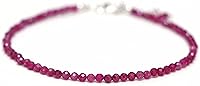 Vista 12 de Pulsera ajustable de plata esterlina 925 con cuentas completas para mujer, cuentas de piedras preciosas naturales, pulsera delicada, regalo