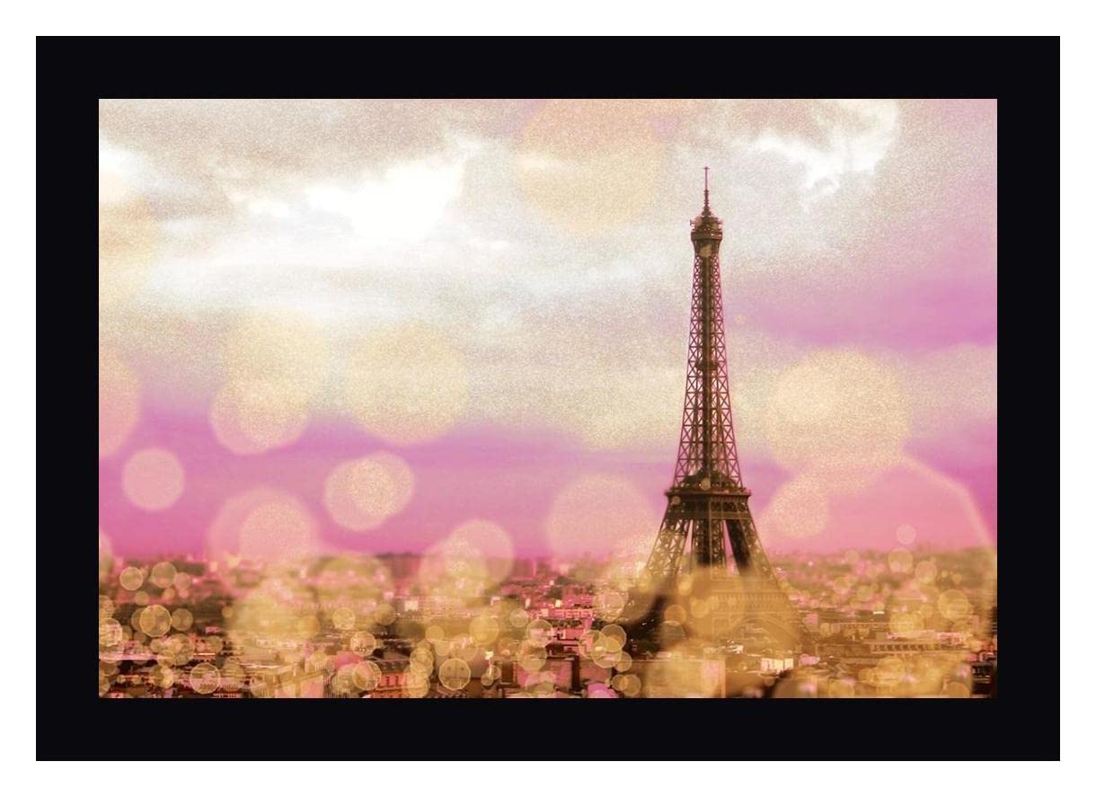 Paris Sparkles by Emily Navas - 21" x 30" Framed Canvas Art Print - Black Frame - Ready to Hang