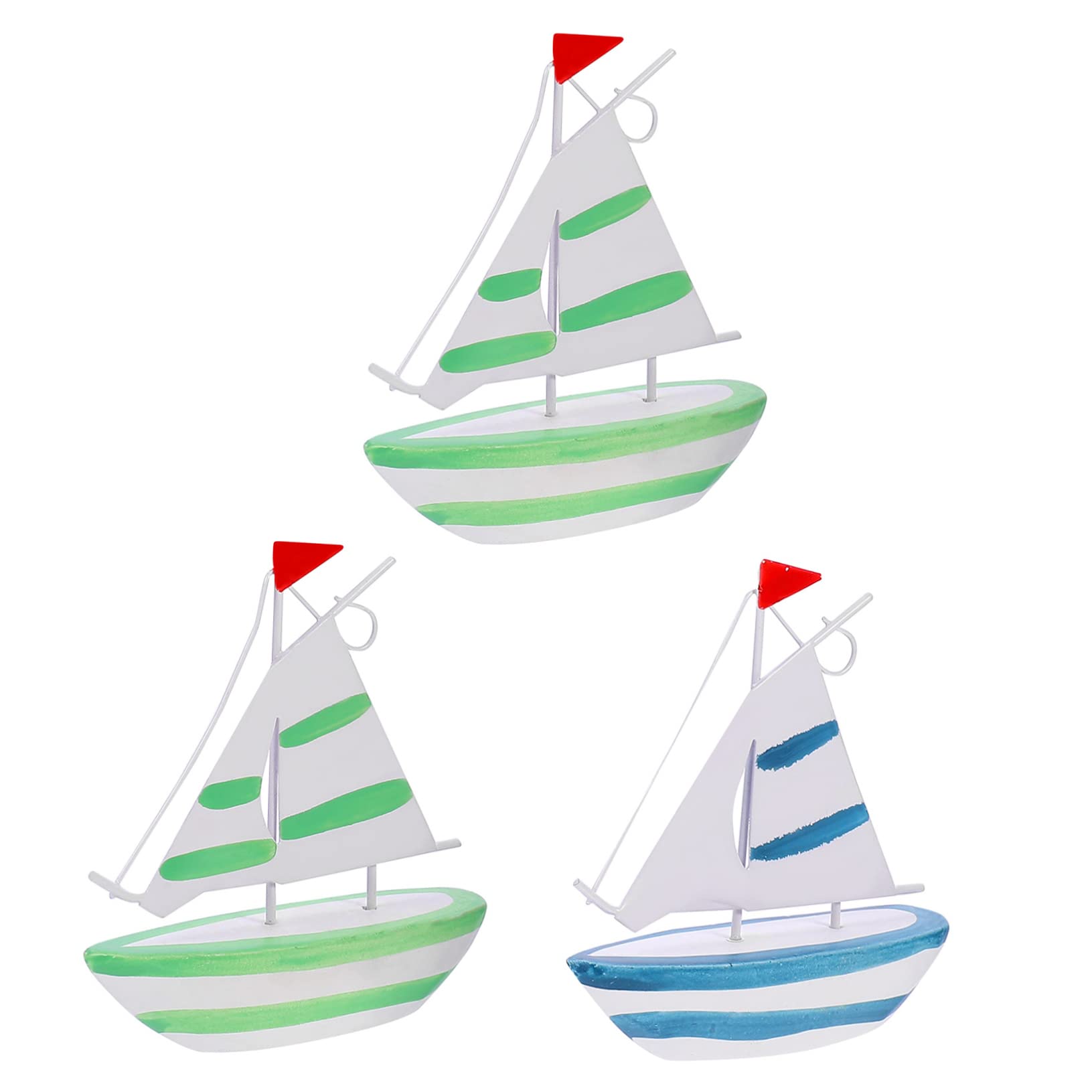 ARTIBETTER 3Pcs Creative Sailboat Model Decoration Nautical Table Decor for Home Office Living Elegant Fresh Design with Details
