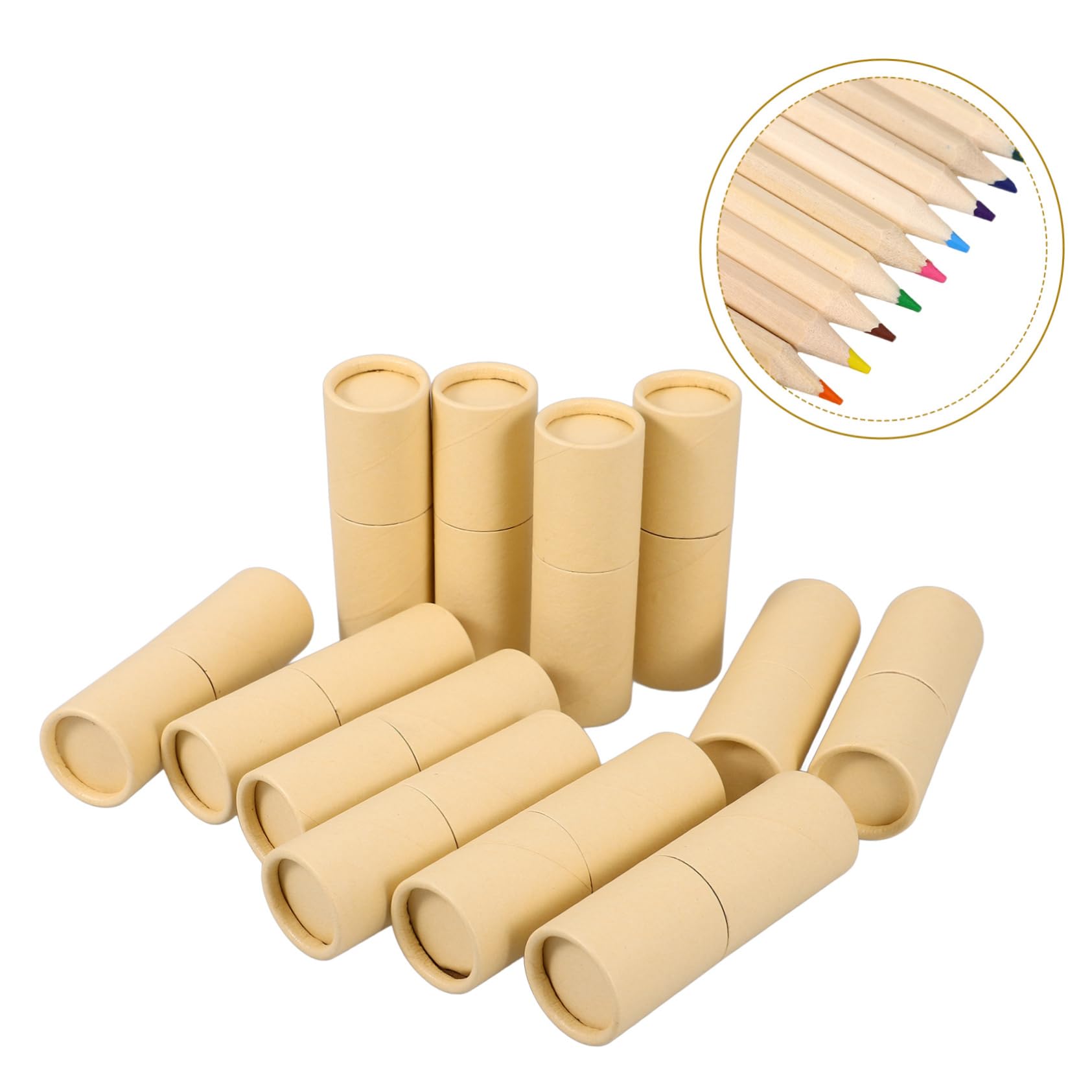 Matite Colorate in Legno Beige 12 Pezzi per Scuola e Disegno