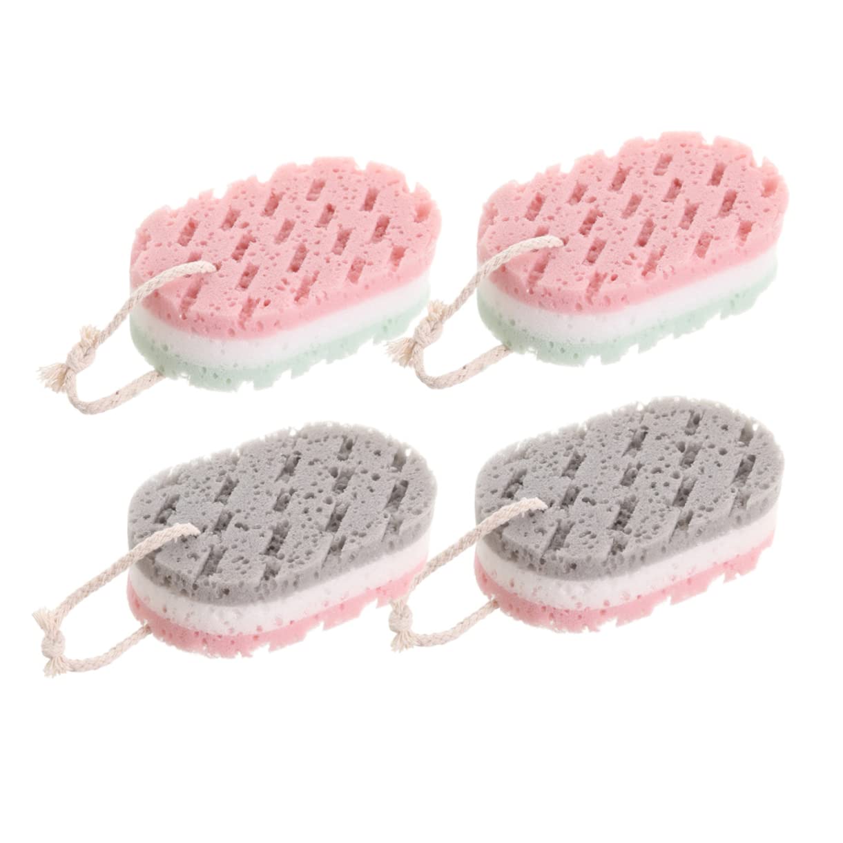 Healeved 12piezas Esponjas De Baño De Tres Toalla Exfoliante Para Depurador De Espalda Herramienta De Limpieza Corporal Para Uso Casa Aleatorios