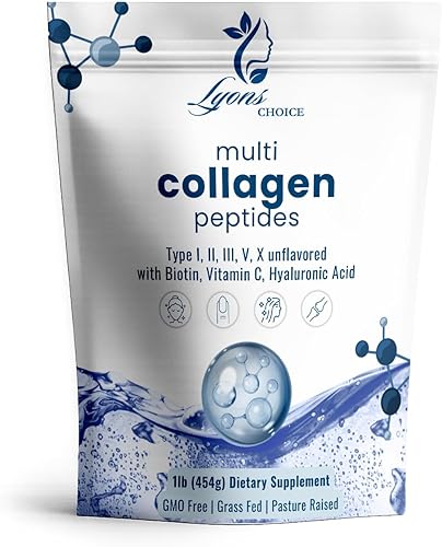 Polvo de péptidos de colágeno múltiple de alta calidad, hidrolizados tipo I, II, III, V, X, sin sabor, de alta absorción, apoya la piel, el cabello,