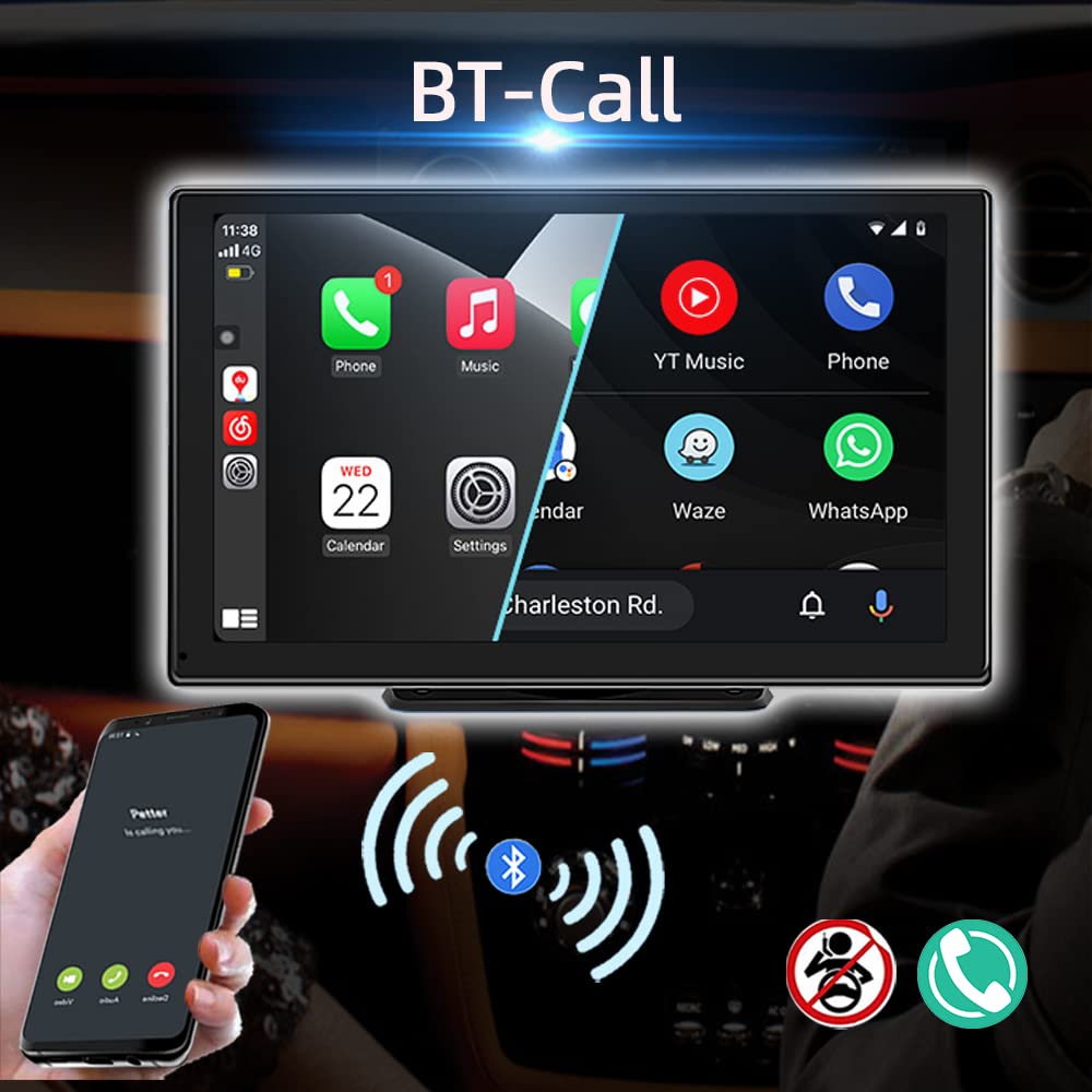 Amazon.co.jp: ポータブルカープレイスクリーン無線Carplay & Android 