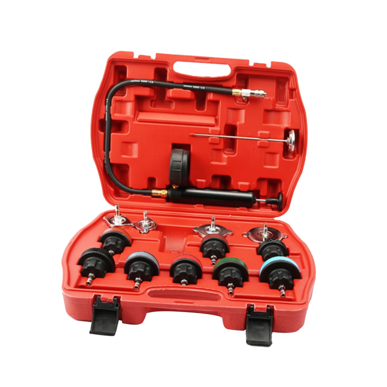 WZDDXUNSF 14 Piece Kit for Radiator Leak Detection, Tools for Automobiles, Vacuum Cooling, Water Pressure Tester, Refrigerant, Detector for