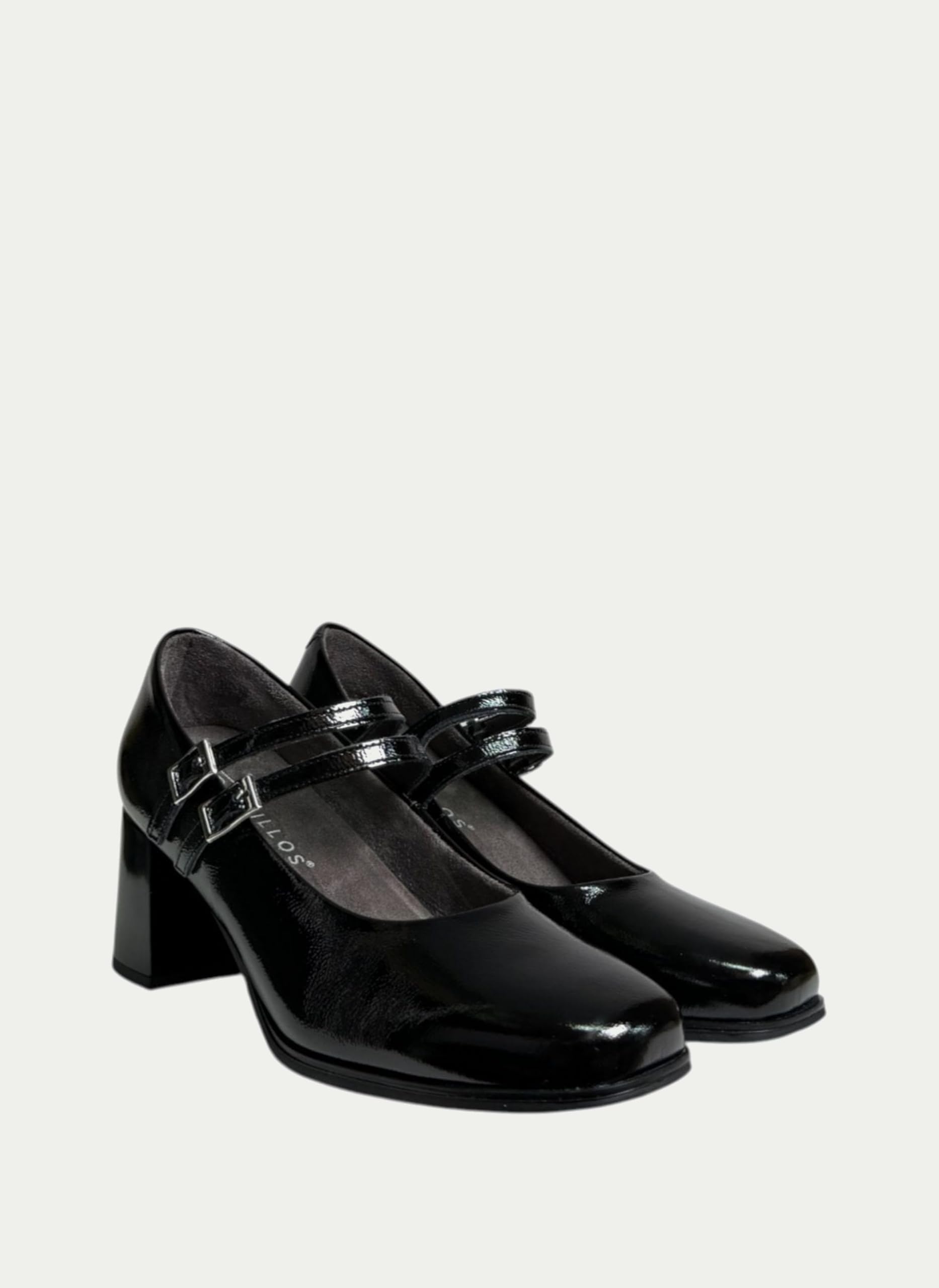 Pitillos - Mercedita Tipo Mary Jane,Striscia con chiusura a doppia fibbia,Ballerina in pelle,vernice,con brillante,tacco per: donna