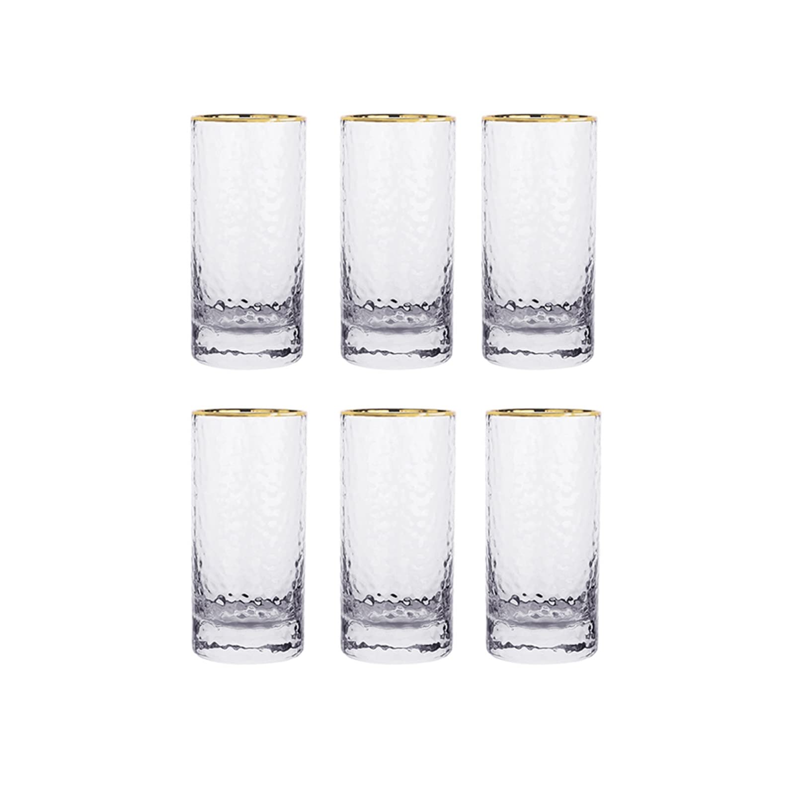 Vasos de Cristal TOMYEUS 6 PCS Juego de Copas de Vidrio para Agua y Cerveza en Cocina Hogar