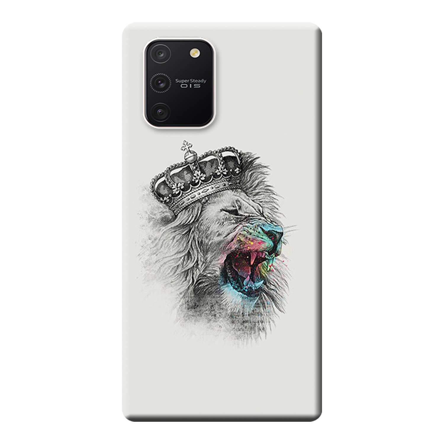 Kılıf Merkezi Samsung Galaxy S10 Lite Kılıf SM-G770F Baskılı Silikon Karakalem Aslan STK:486