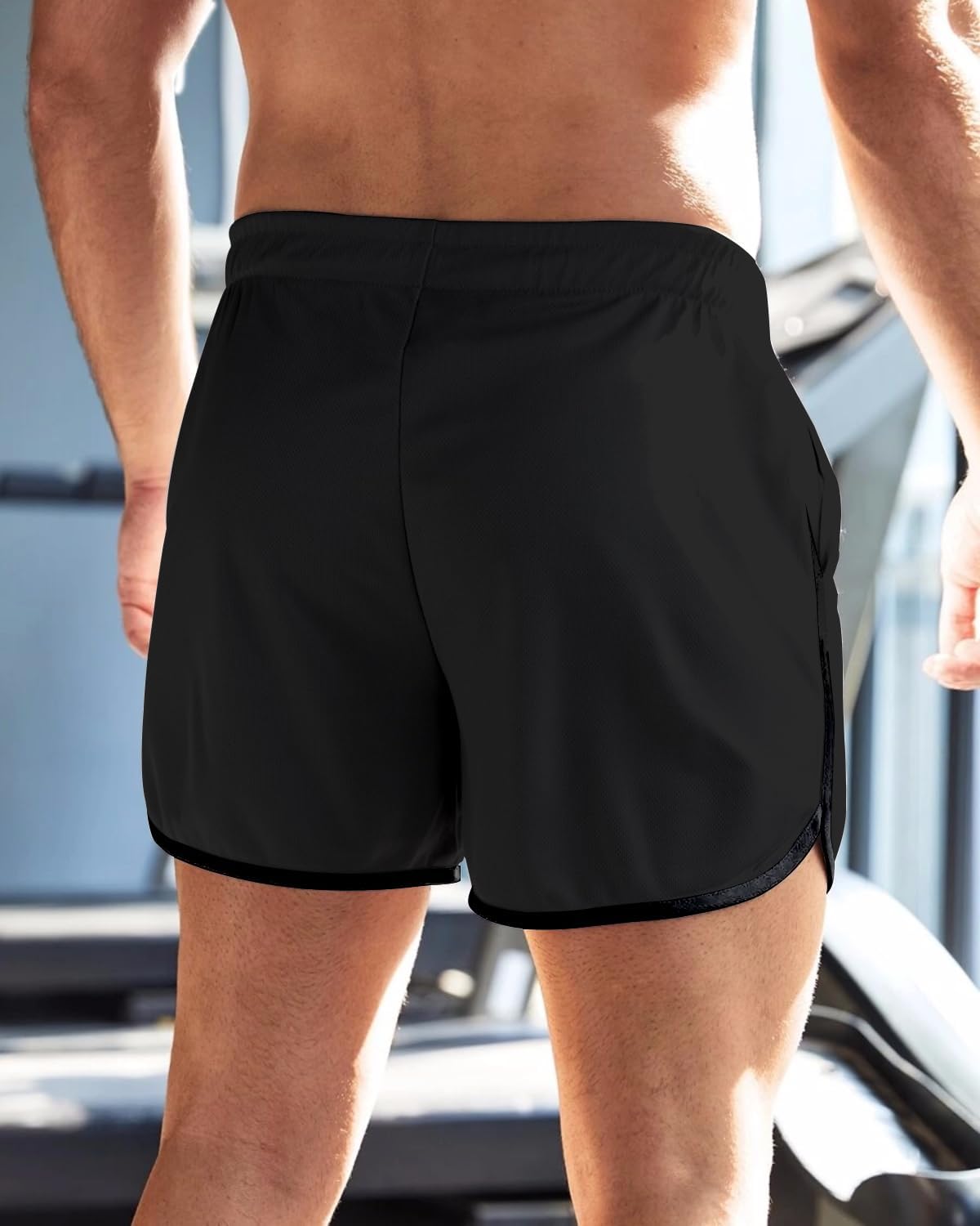 OEBLD Mens Running Shorts 3 Inch Breathable Quick Dry Workout Athletic Short Shorts with Zipper Pockets - Image 3