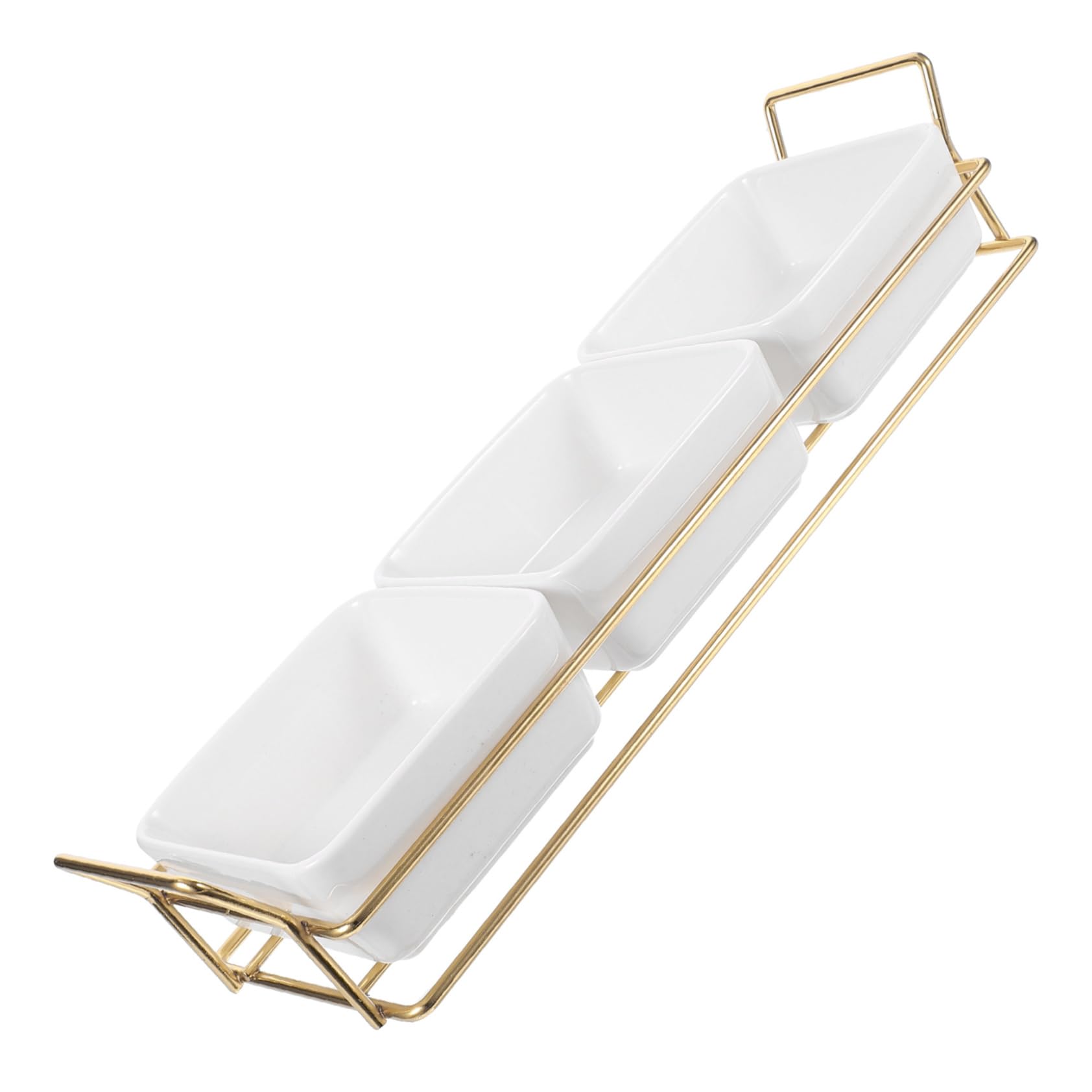 ABOOFAN Vassoio Porta Frutta Secca in Ferro e Ceramica con Design Elegante, Stabile e Funzionale per Cucina e Casa, Set per Snack e Dolci