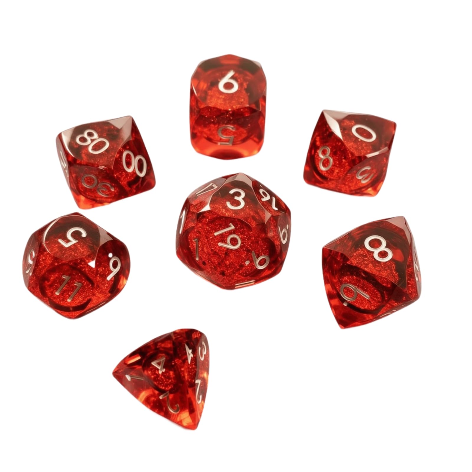 7 Stück Flüssigknwürfel | 7-teiliges Rollenspielwürfel-Set, für Tabletop-Rollenspiele, Brettspielabende, Brettspiel ,