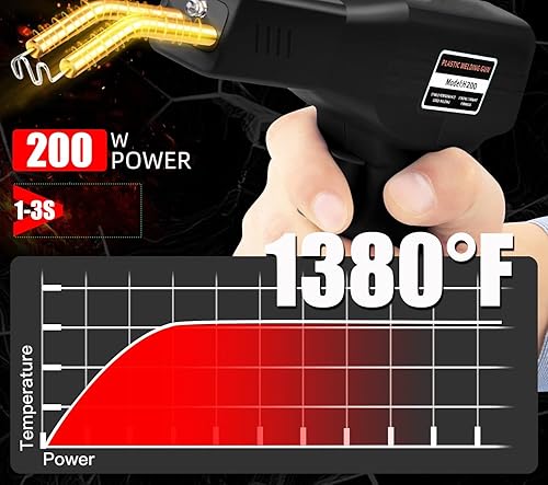 Miniatura 7 de Soldador de Plástico 200W, 2000 Piezas de Grapas 10 Piezas de Lijas, Kit de Soldadura de Plástico, Alicates Estuche de Transporte Personalizado,