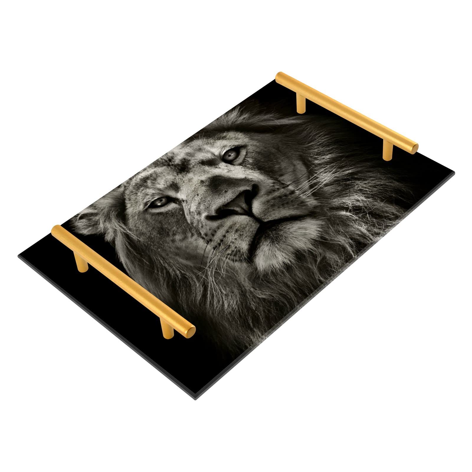 Dekoratives Löwen Tablett Mit Ständer | Knochenporzellan Deko Teller ø20,6 Cm | Wand- & Tischdekoration