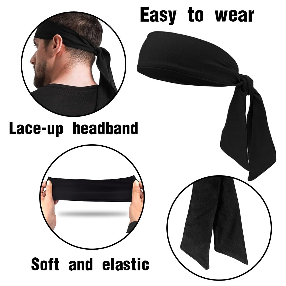 Cielasis Fascia per capelli con velcro spessa da donna, per