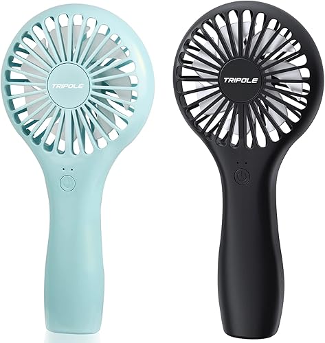 TriPole Lollipop - Paquete de ventilador de mano de 2000 mAh y 5000 mAh, mini ventilador personal recargable por USB