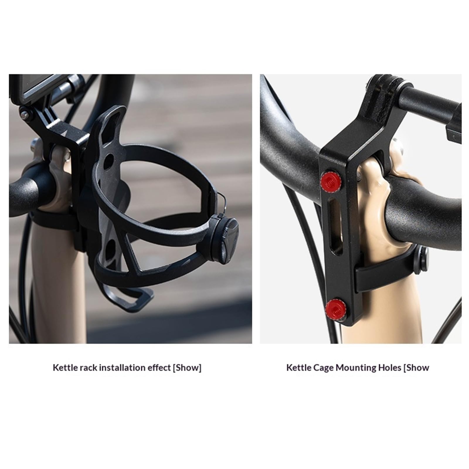 Portabottiglie integrato per bici in lega di alluminio antiscivolo | EcoGleam Portabottiglie esteso integrato per bici, leggero, in lega di alluminio, staffa antiscivolo, cinghie e