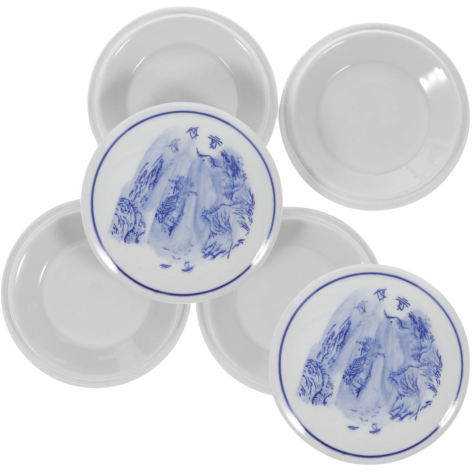 GALPADA Keramik 5-lagiges Stapelbares Aquarellfarbenpalette Satz mit Deckel für Zuhause Kreative Farbschale aus Weißer Keramik für Kinder und Malanfänger Zufälliger Stil