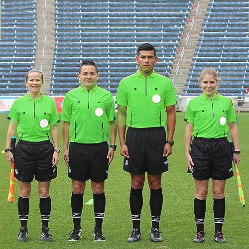 Pro Soccer Referee Shirt Jersey Kit Ref Costume for Men Womens Umpire Uniform Referee Wallet with Red & Yellow Card - Thumbnail 6