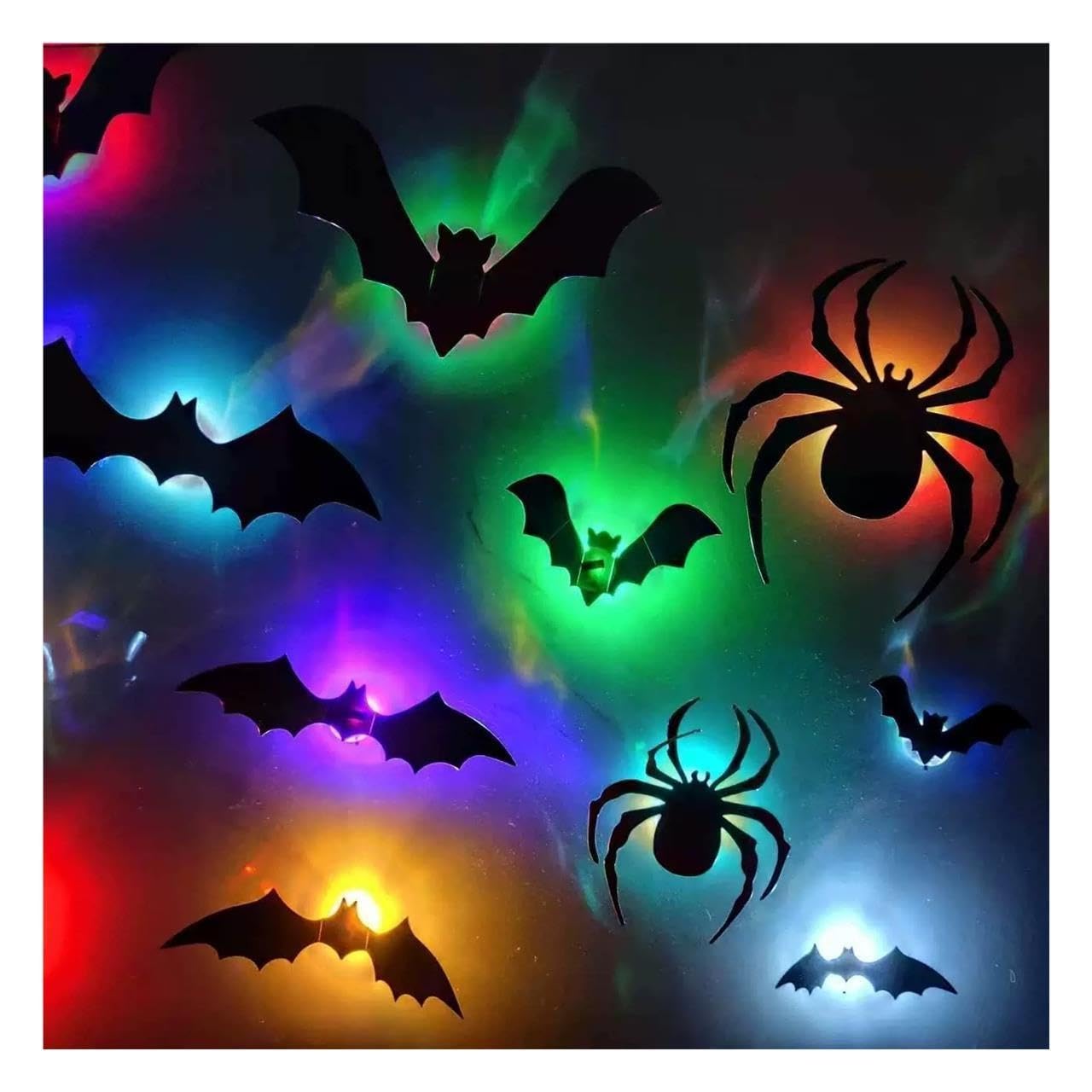 12/24/36 Uds. Pegatinas de pared de murciélago LED 3D for decoración de fiesta de Halloween(36pcs)