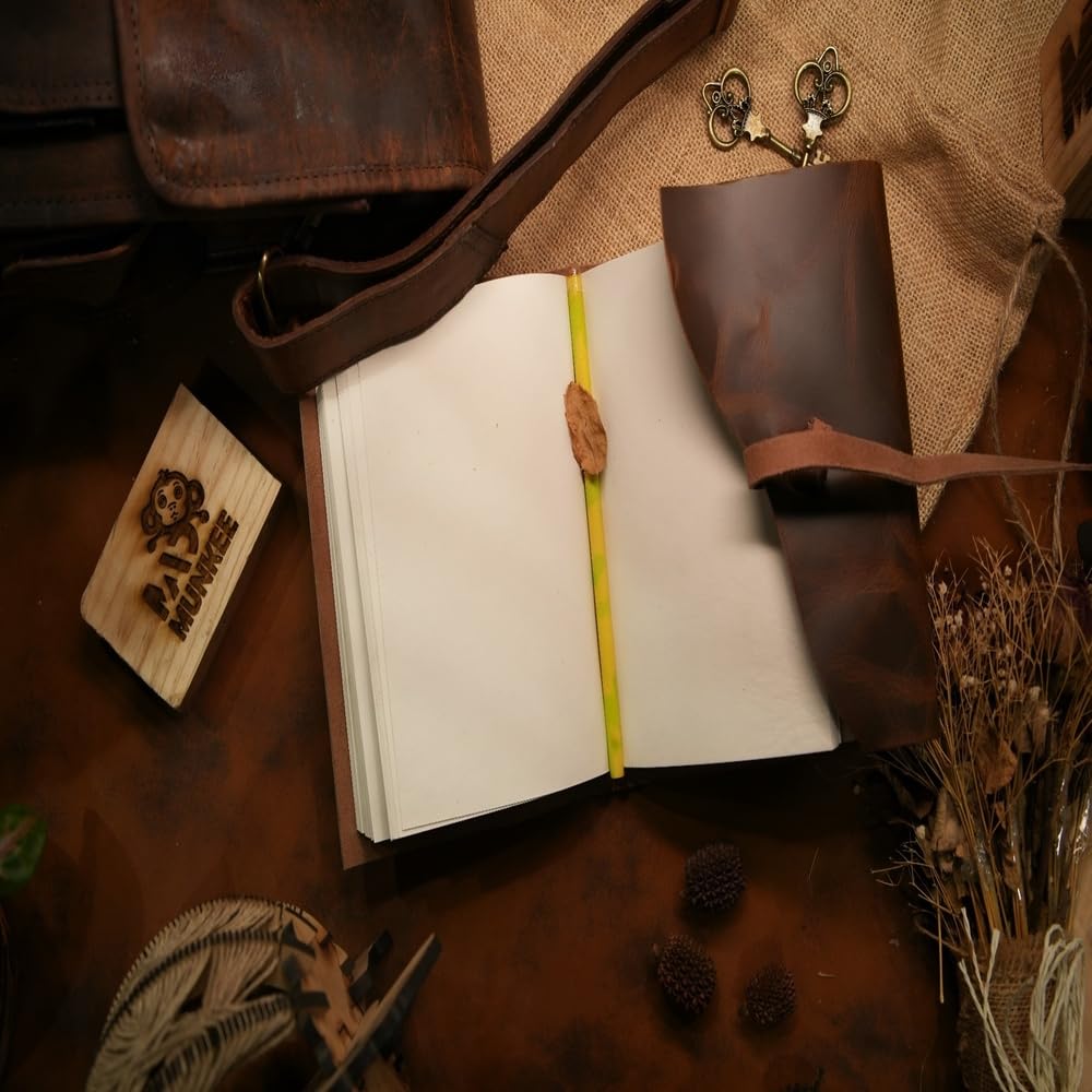 Handgefertigtes Leder-Tagebuch, Notizbuch, 10 x 15 cm
